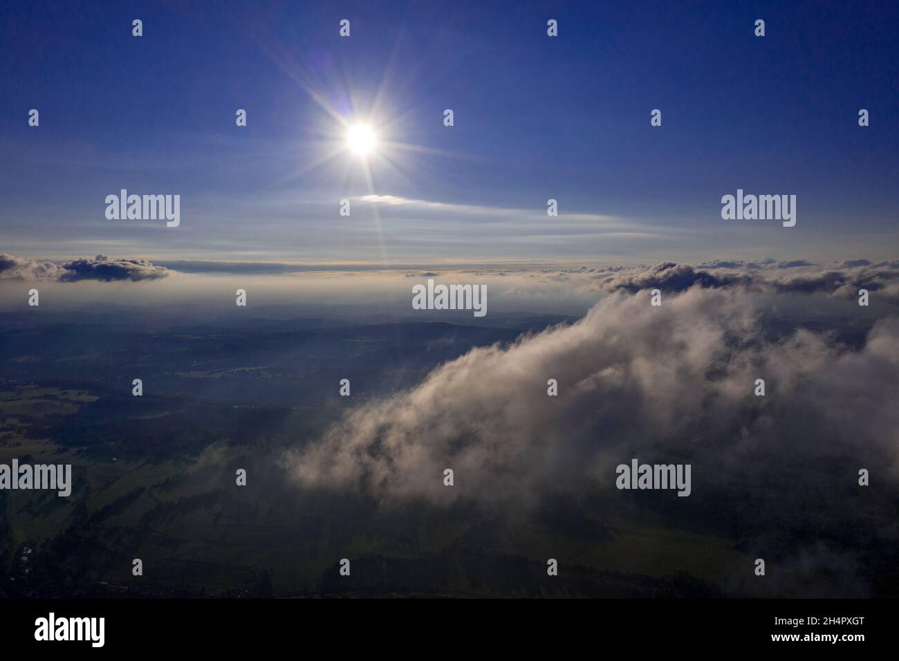 Wolken von oben gefilmt / Clouds with Drone from above Stock Photo