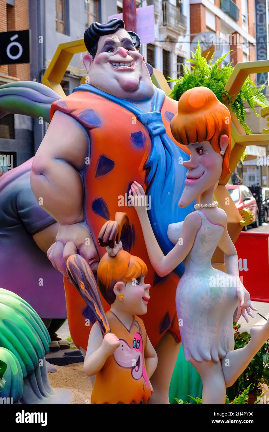 BURRIANA, SPAIN - Oct 14, 2021: Burriana Fallas. Fallas are festivals that are celebrated in Valencia and some other cities of the Valencian community Stock Photo