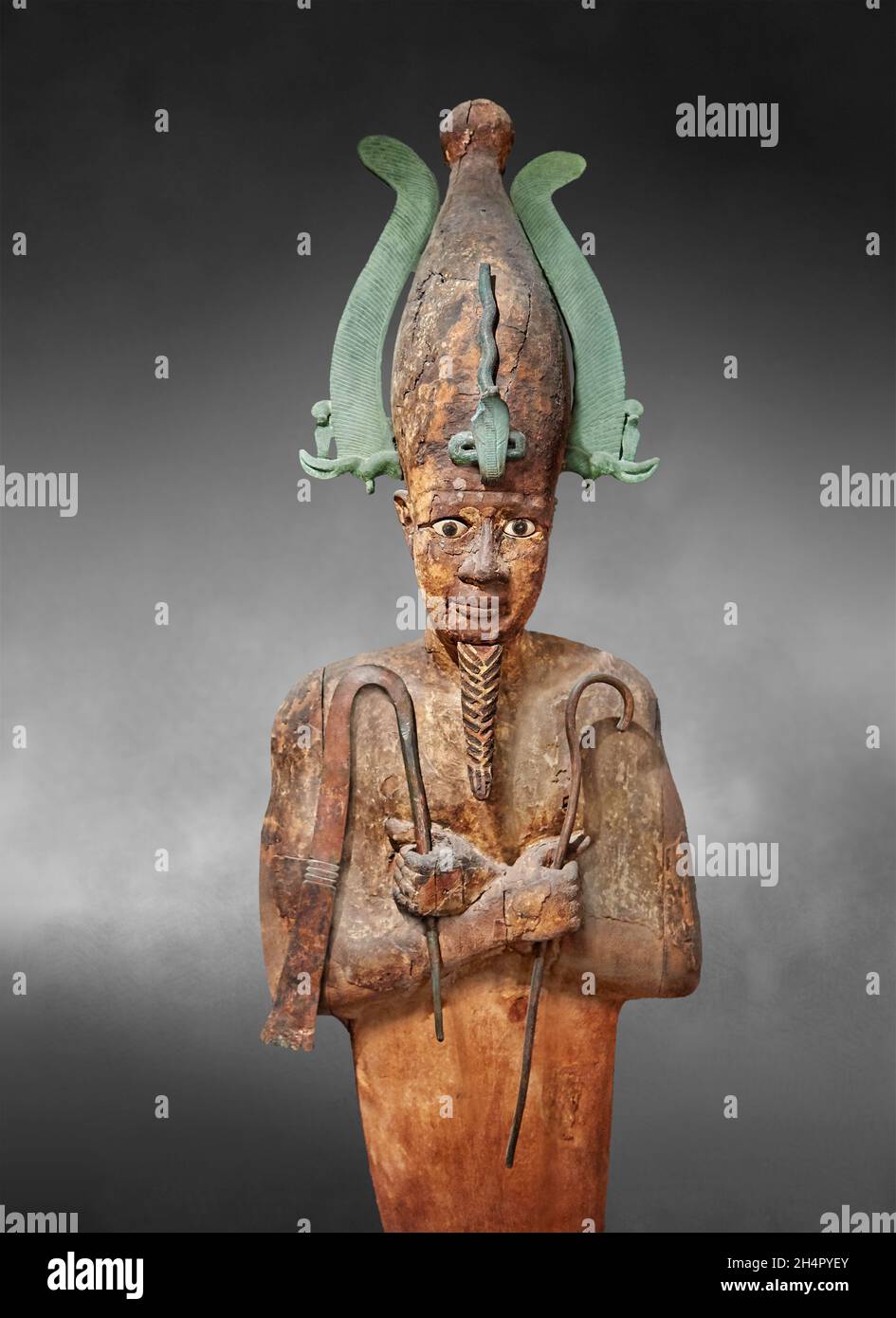 Ptolemaic wood atatue of Osiris, 33230 BC, . Louvre Museum E115 or