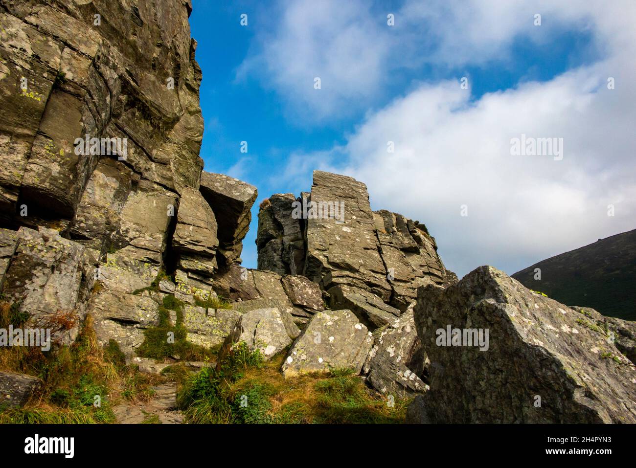 Castle Rock at The Valley of Rocks near Lynmouth in Exmoor National ...