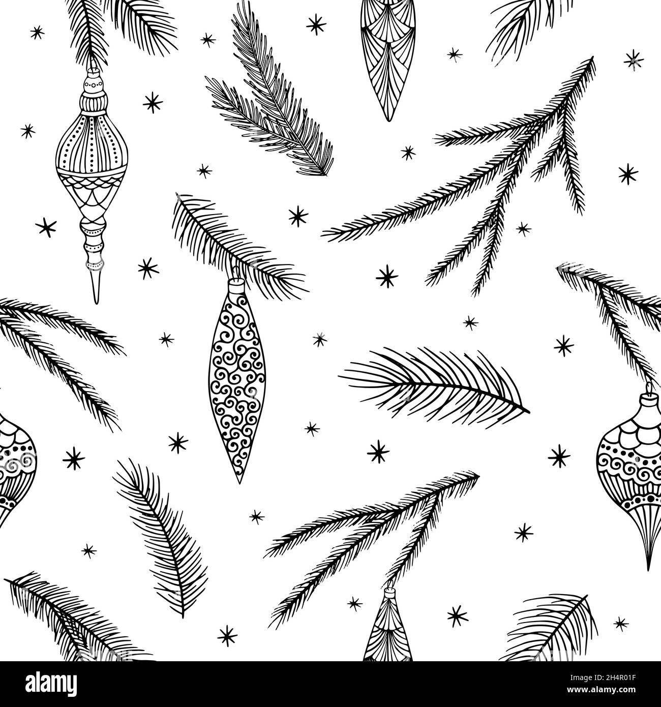 Seamless pattern with Christmas elements. Vector illustration Stock ...