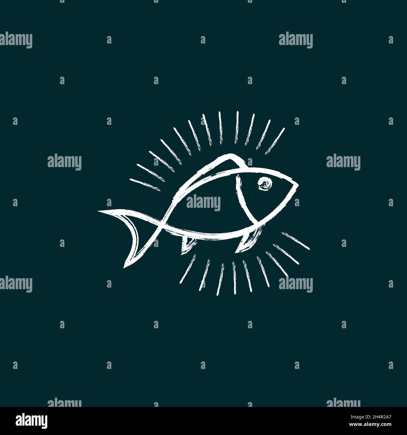 design vector. logo shape a fresh vintage fish concept design. for food and restaurant company. Stock Vector