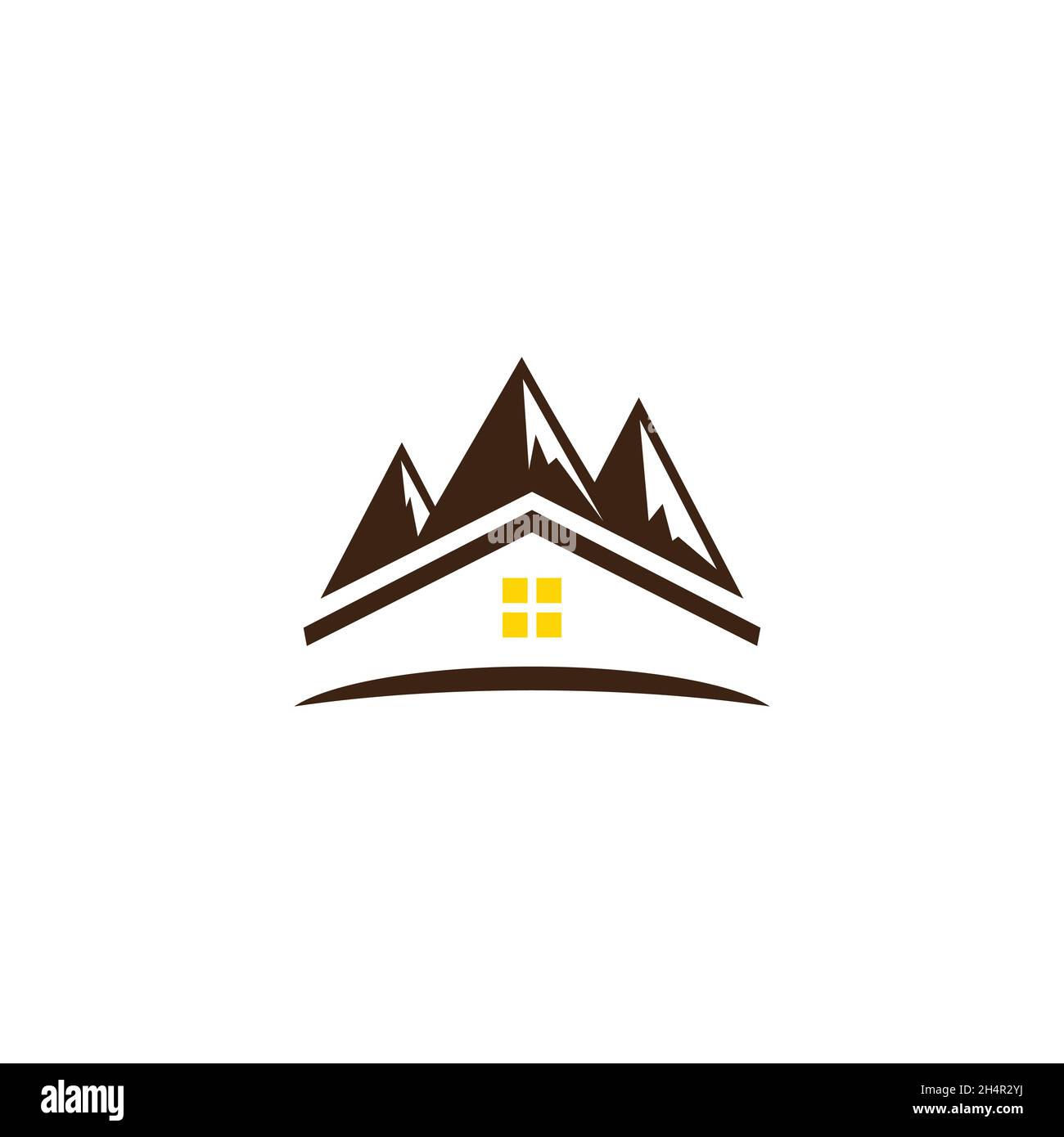 design vectors. house under the mountain. mountains of houses with mountains. home furnishing business. Stock Vector