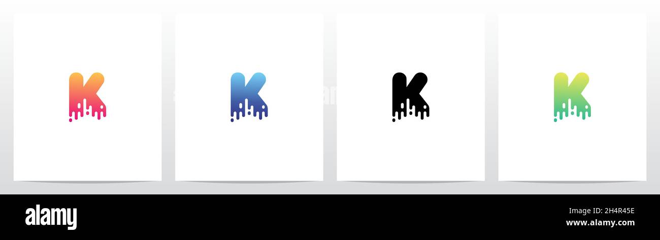 Melted Dripping Letter Logo Design K Stock Vector