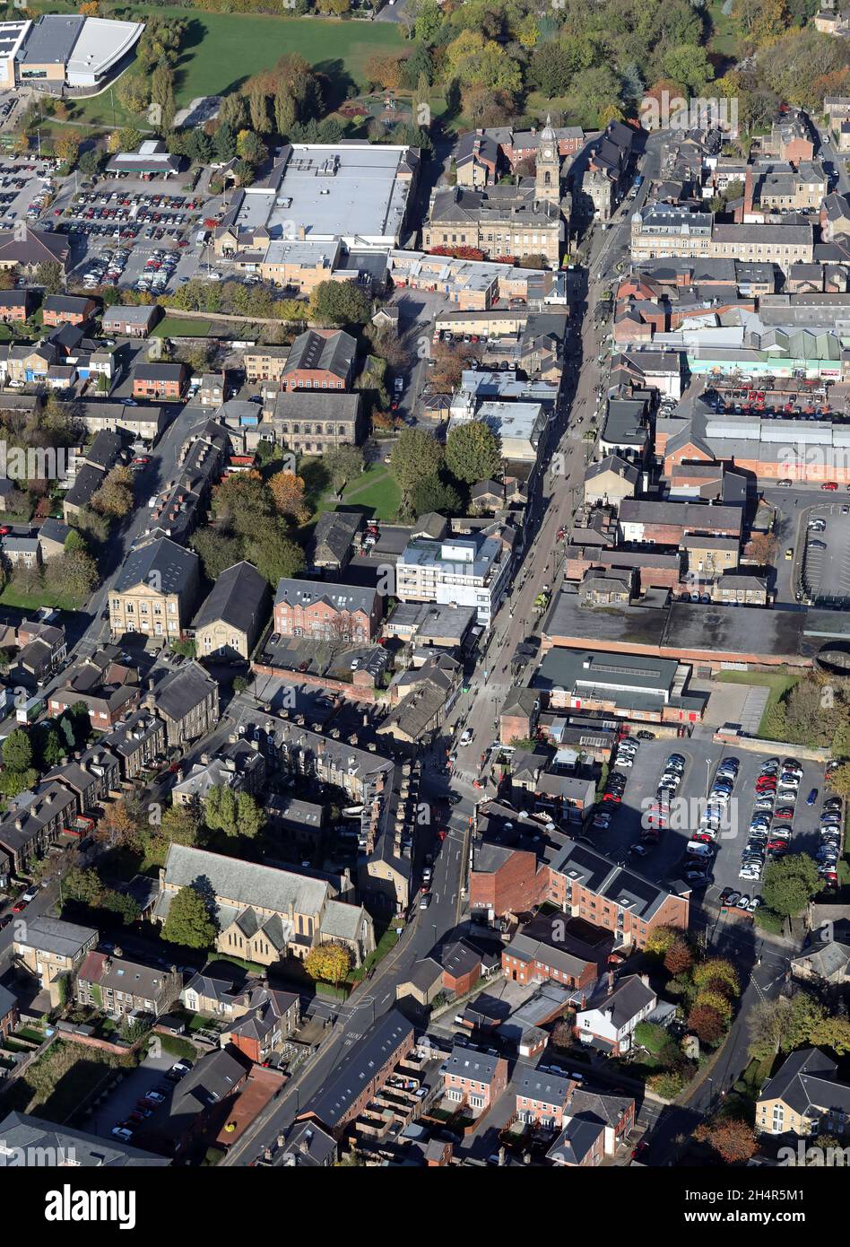 aerial view of Morley near Leeds, viewed from the south looking up
