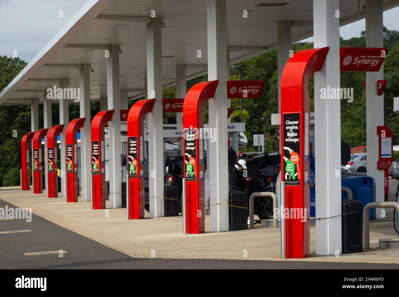 Mobile gas station on interstate 95 service area in Connecticut Stock