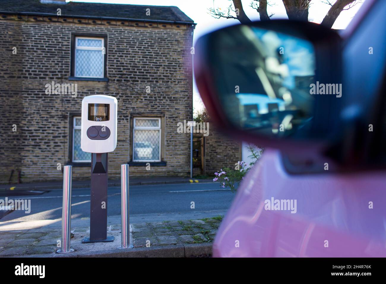 Electric vehicle charging points in a public car park in the West