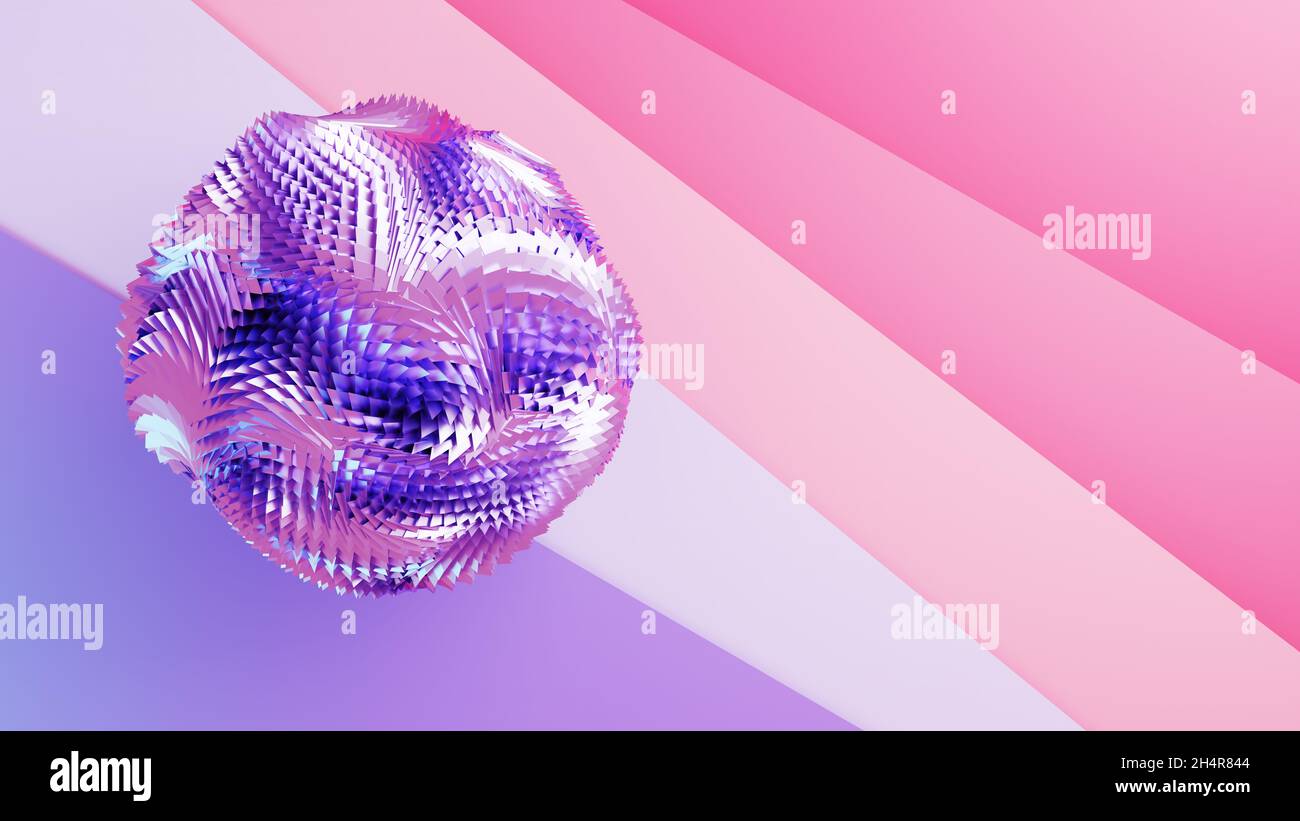 3D illustration in pink and purple colors and an empty space Stock ...