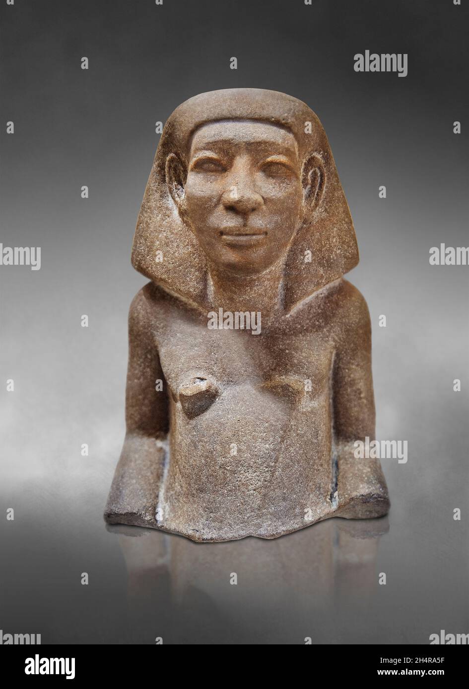 Egyptian statue sculpture of a man, 17571712 BC, 18th dynasty . Louvre
