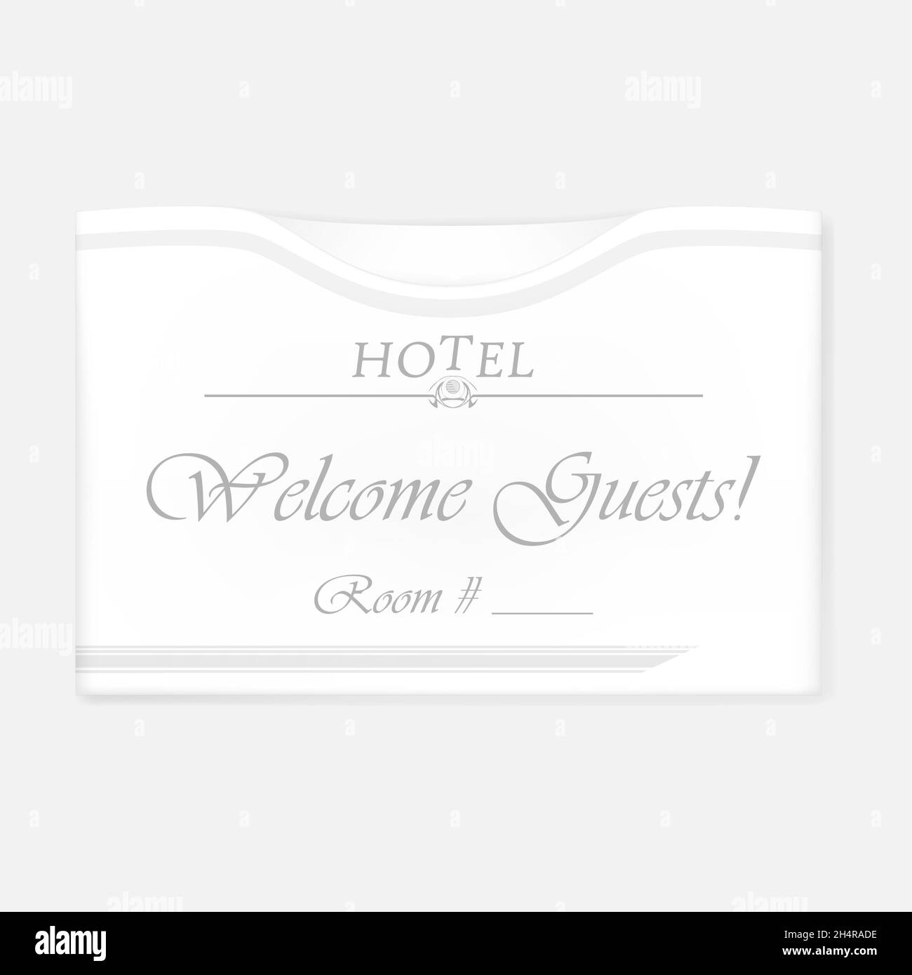 Hotel key card holder. Hospitality keycard sleeve. Horizontal white envelope with top slot. Vector template Stock Vector