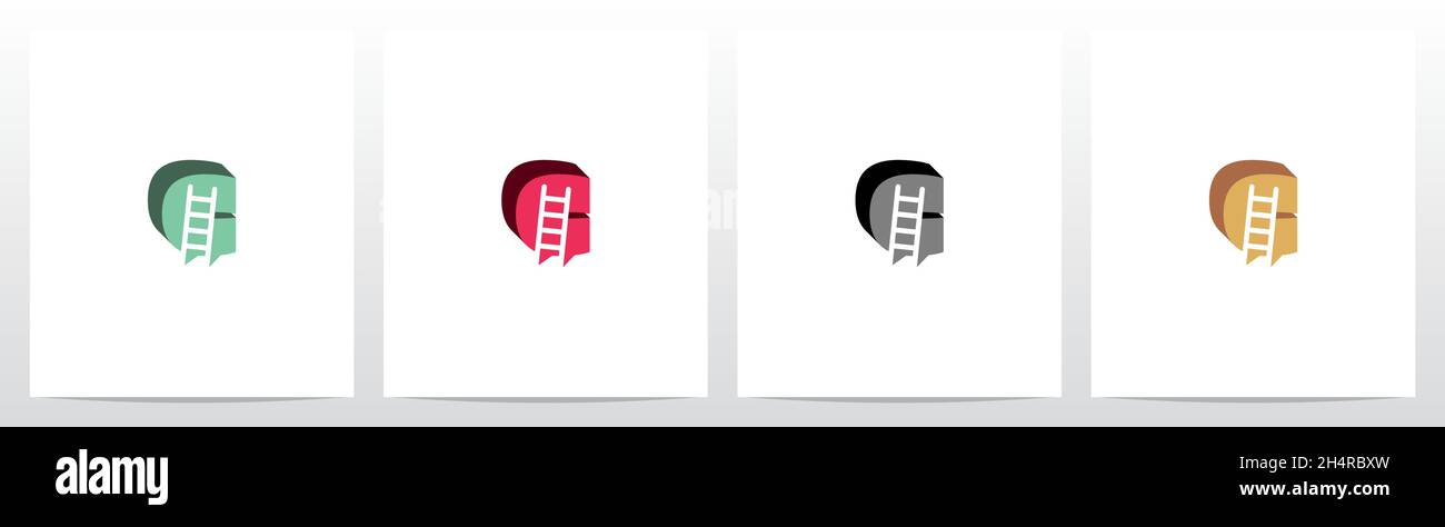 Ladder On Letter Logo Design C Stock Vector