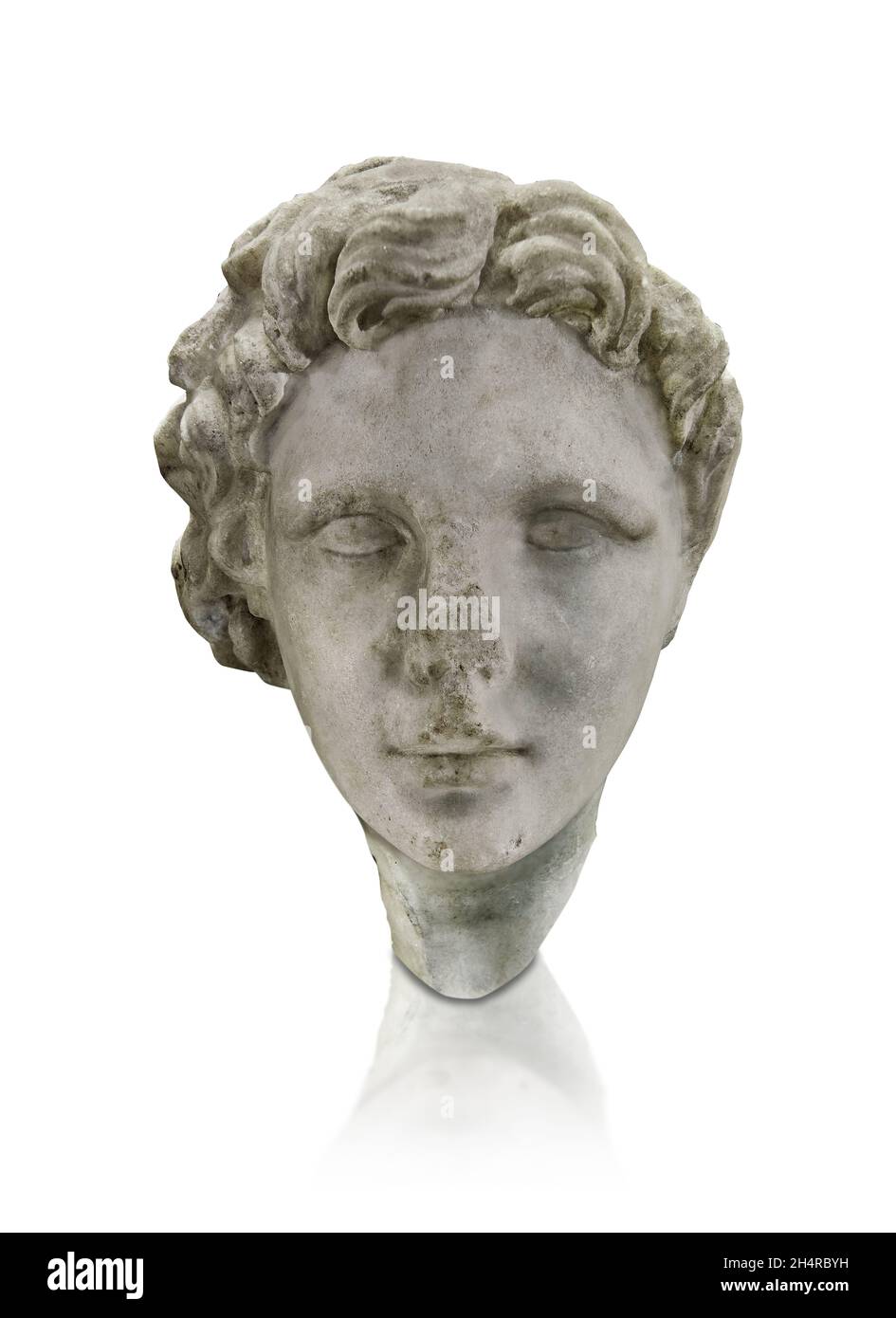 Ancient Greek  Egyptian statue sculpture of Alexander the Great, circa 300 BC, found in Cairo, ist c. AD, Marble . Louvre Museum inv Ma 3499 . Also kn Stock Photo