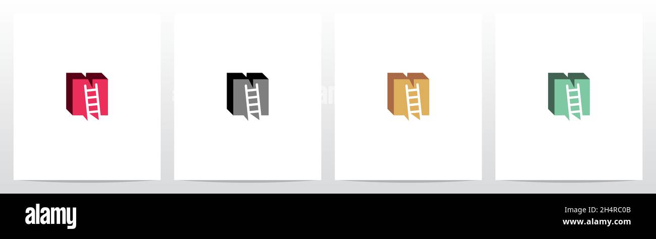 Ladder On Letter Logo Design N Stock Vector