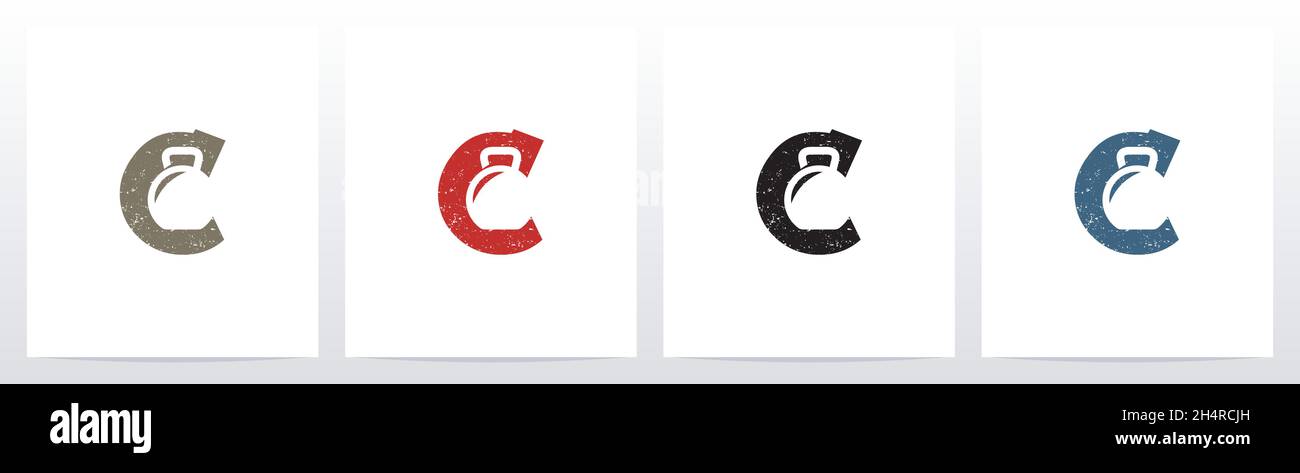 Kettlebell On Letter Logo Design C Stock Vector Image & Art - Alamy