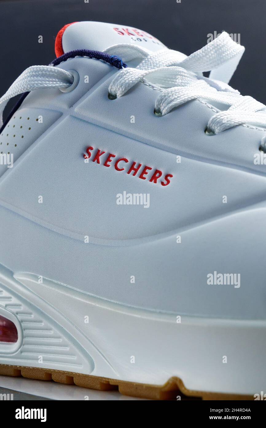 Tyumen, Russia-October 14, 2021: Skechers shoes. Trendy sportswear sneakers  for running, walking Stock Photo - Alamy