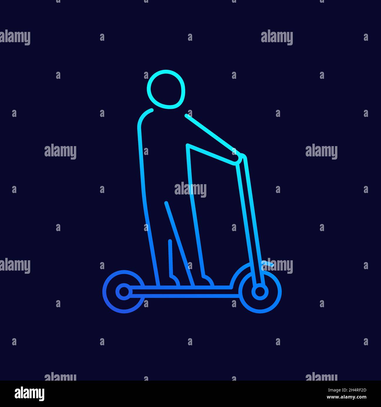 kick scooter line icon with man, vector Stock Vector Image & Art - Alamy
