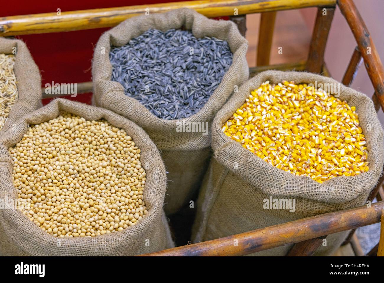 Grains Beans Seeds Agriculture Farm Harvest in Sacks Stock Photo Alamy