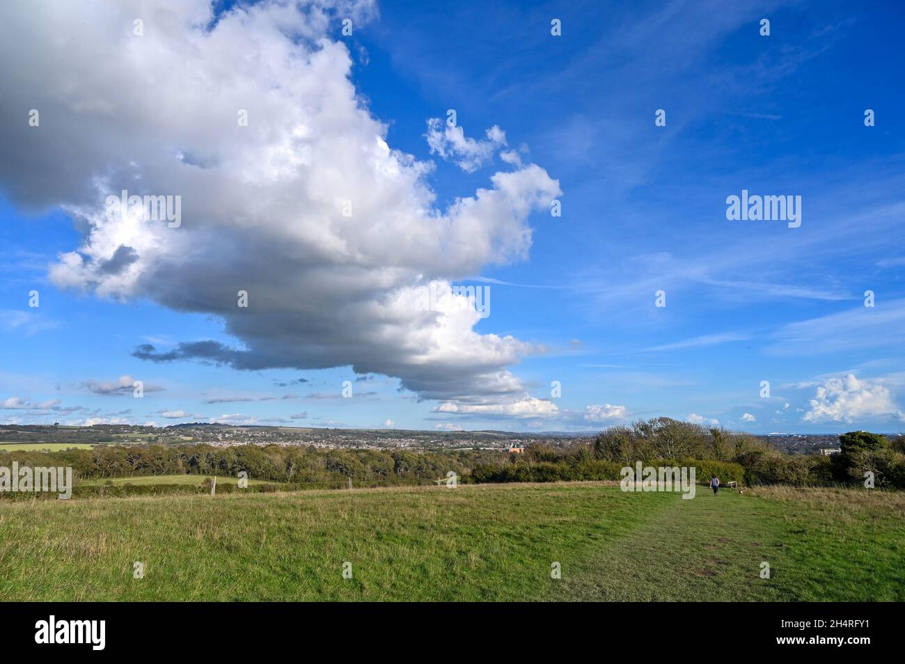 View from Highdown Hill Worthing West Sussex Stock Photo