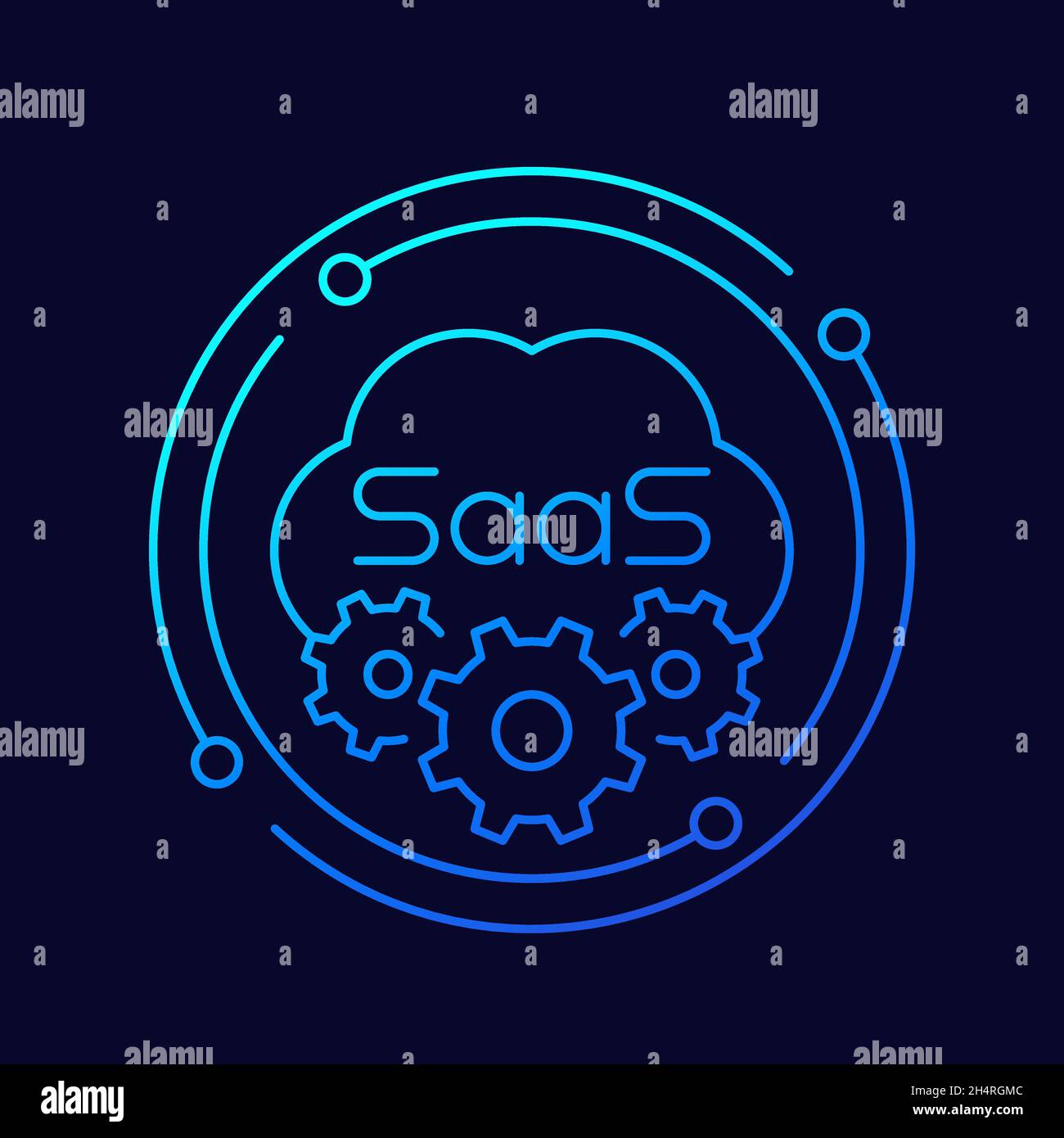 Saas icon, Software as a service line icon, vector Stock Vector Image ...