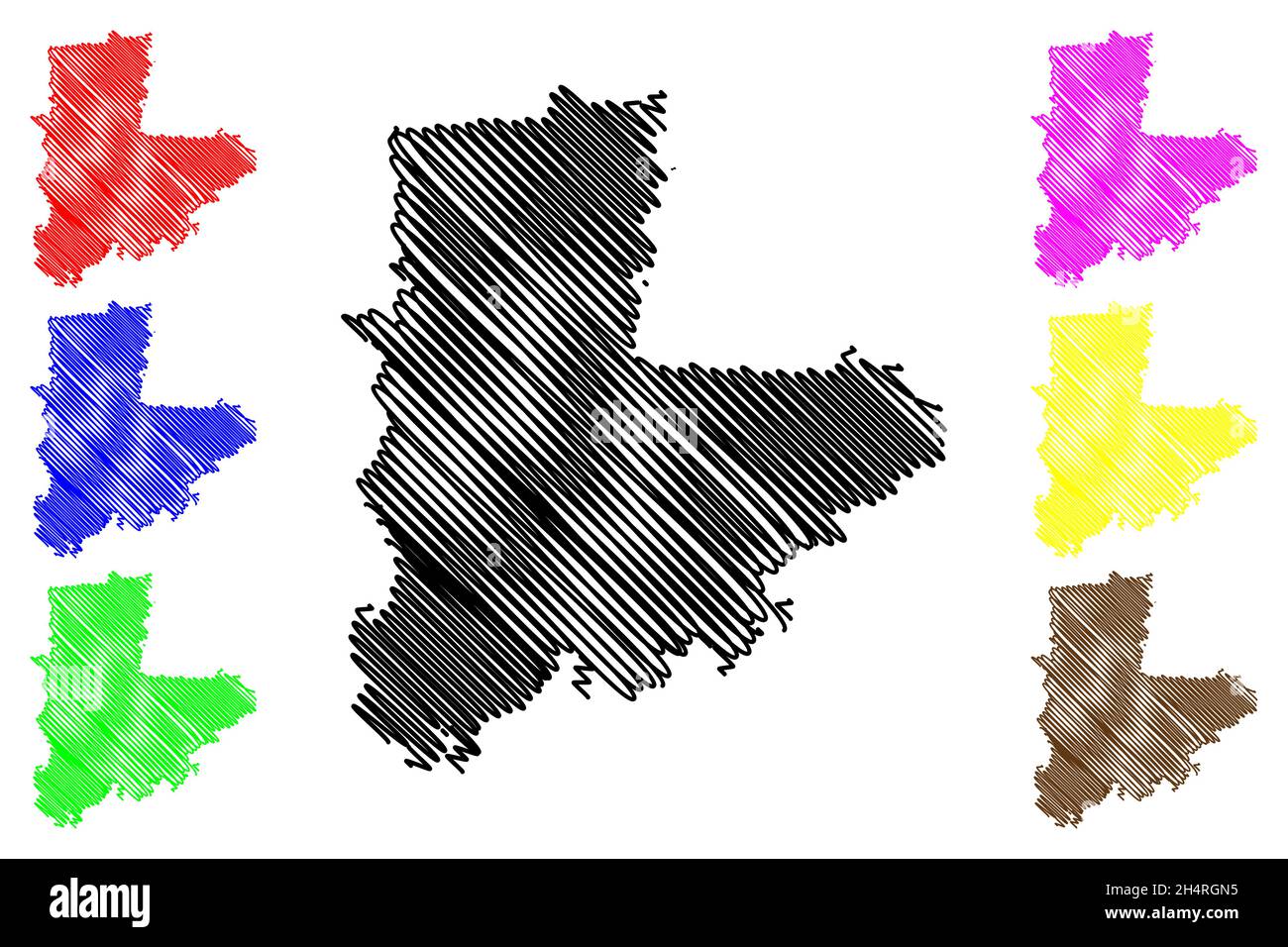 Akola district (Maharashtra State, Amravati Division, Republic of India) map vector illustration