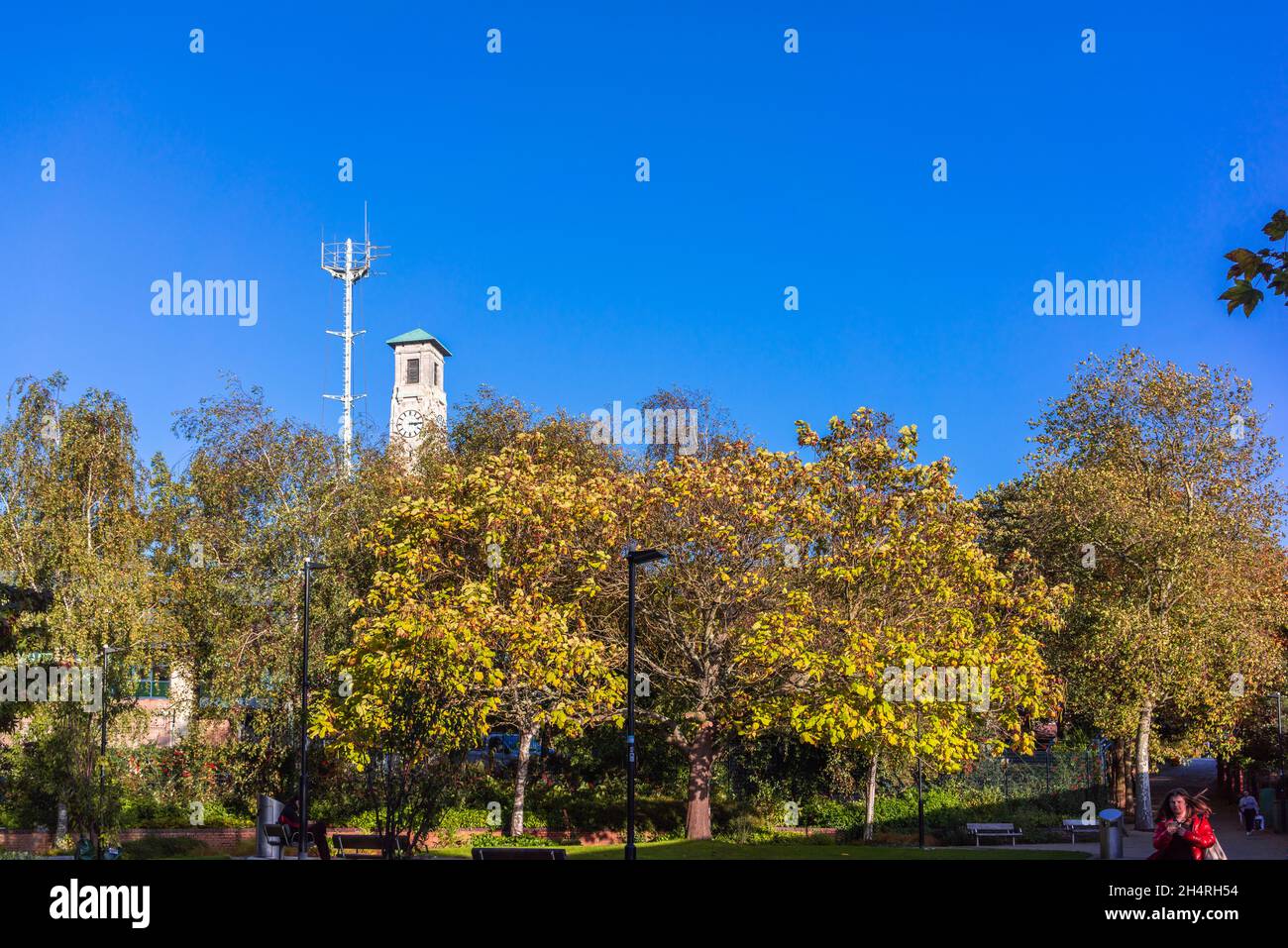 Civic Centre clock tower as seen from Kingsbridge Lane, Southampton, England, UK Stock Photo