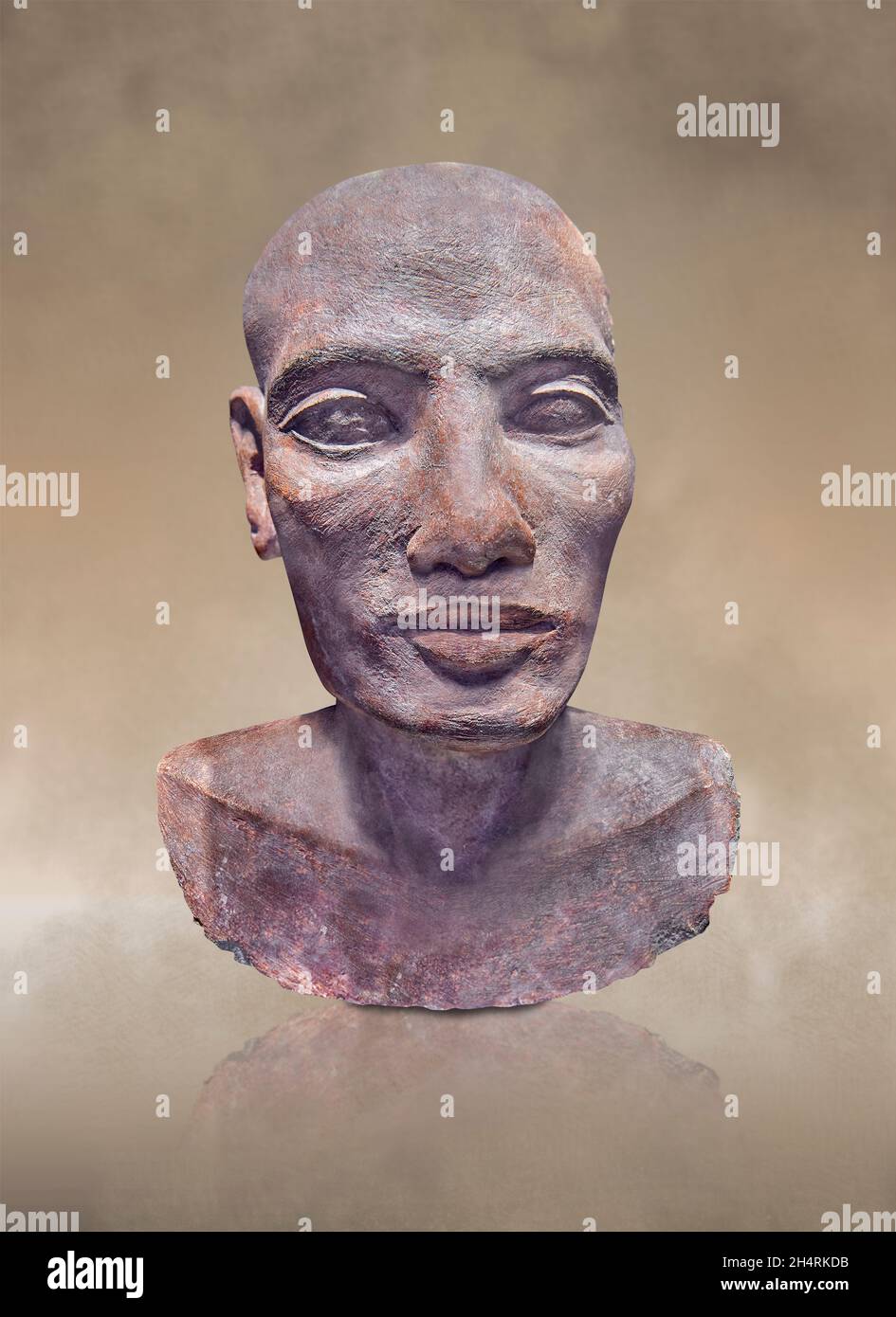 Egyptian statue sculpture of a mans head, limestone, Circa 150 BC, 18th