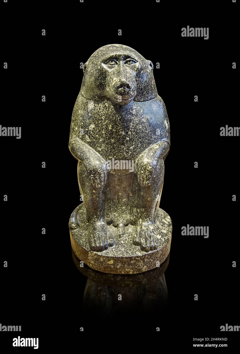 Ptolemaic statue of a baboon probably Thoth or Thot, 330-30 BC, diorite, Villa Albani Rome. Louvre Museum N 4128 or MR33. Height: 45.5 cm; Width: 25.5 Stock Photo