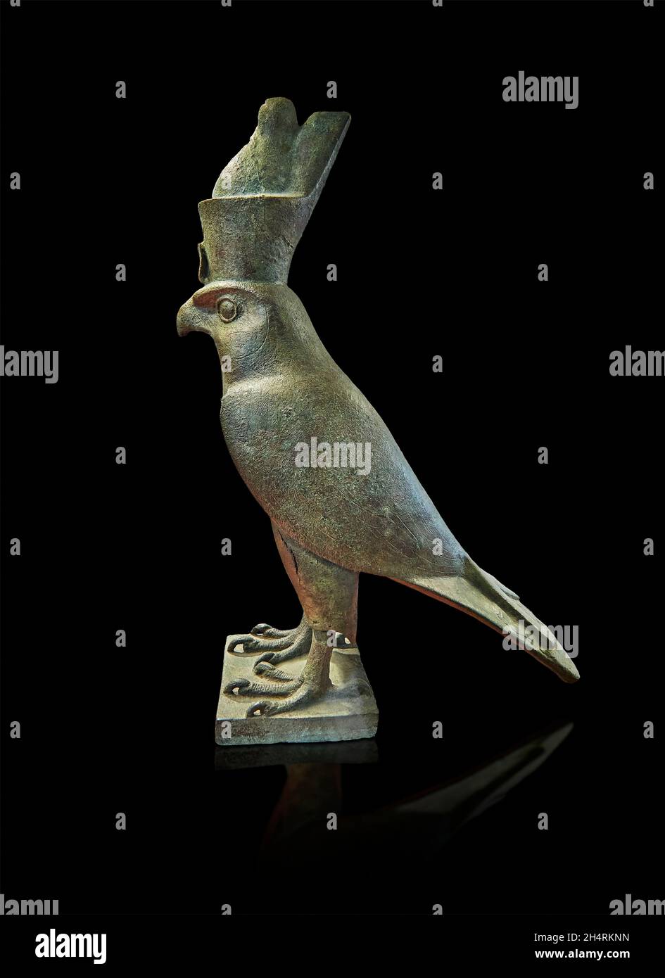 Ancient Egyptian Horus falcon statue, 664-332 BC, copper alloy. Louvre