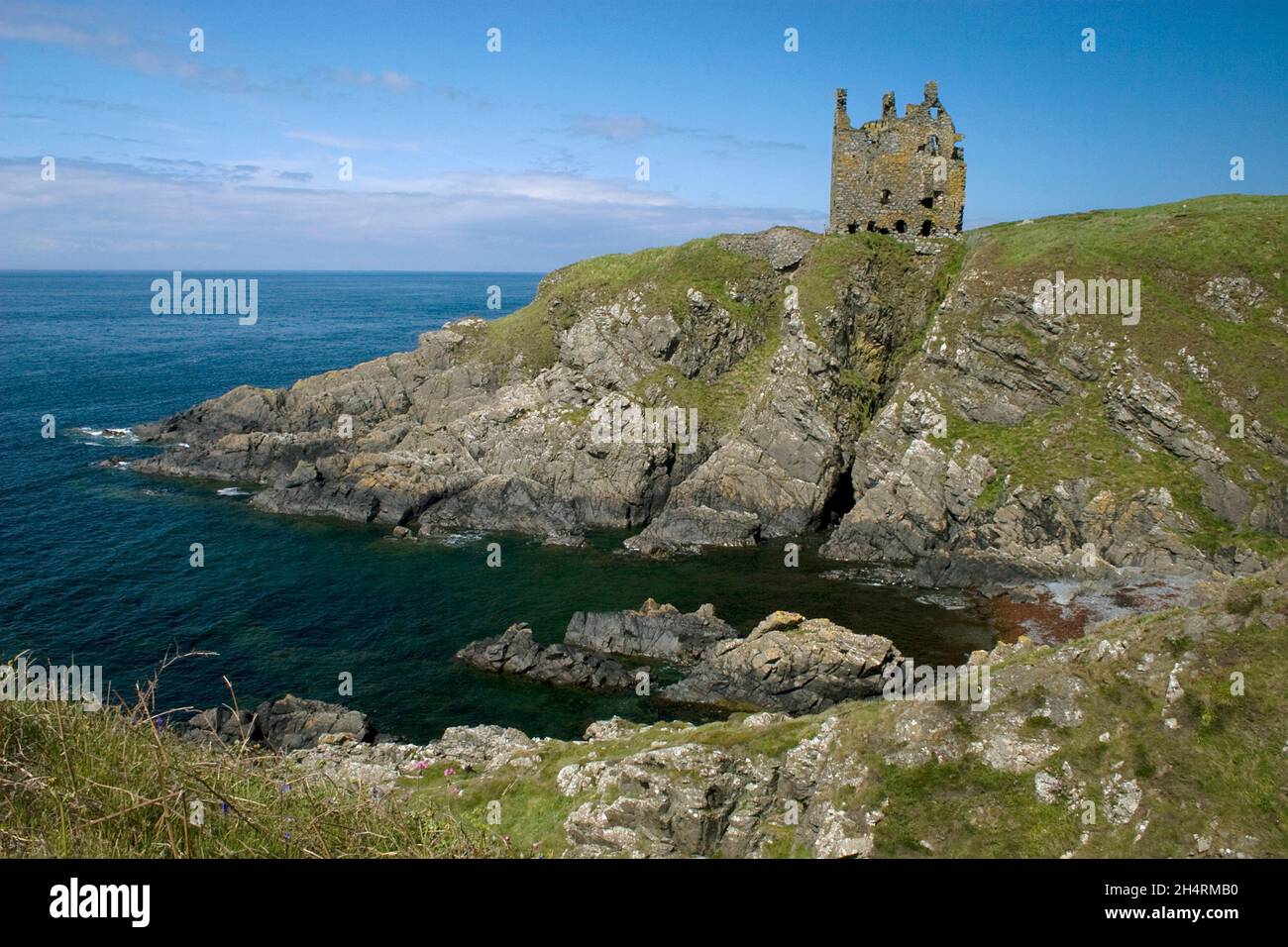 Dunskey Castle; Stranraer, Dumfries & Galloway; Scotland Stock Photo