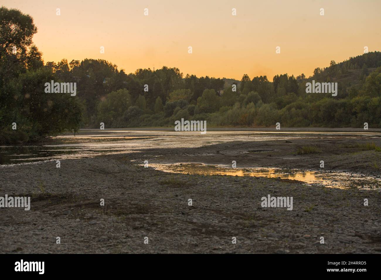 Summer sunset on the river , sunset by the water Stock Photo - Alamy