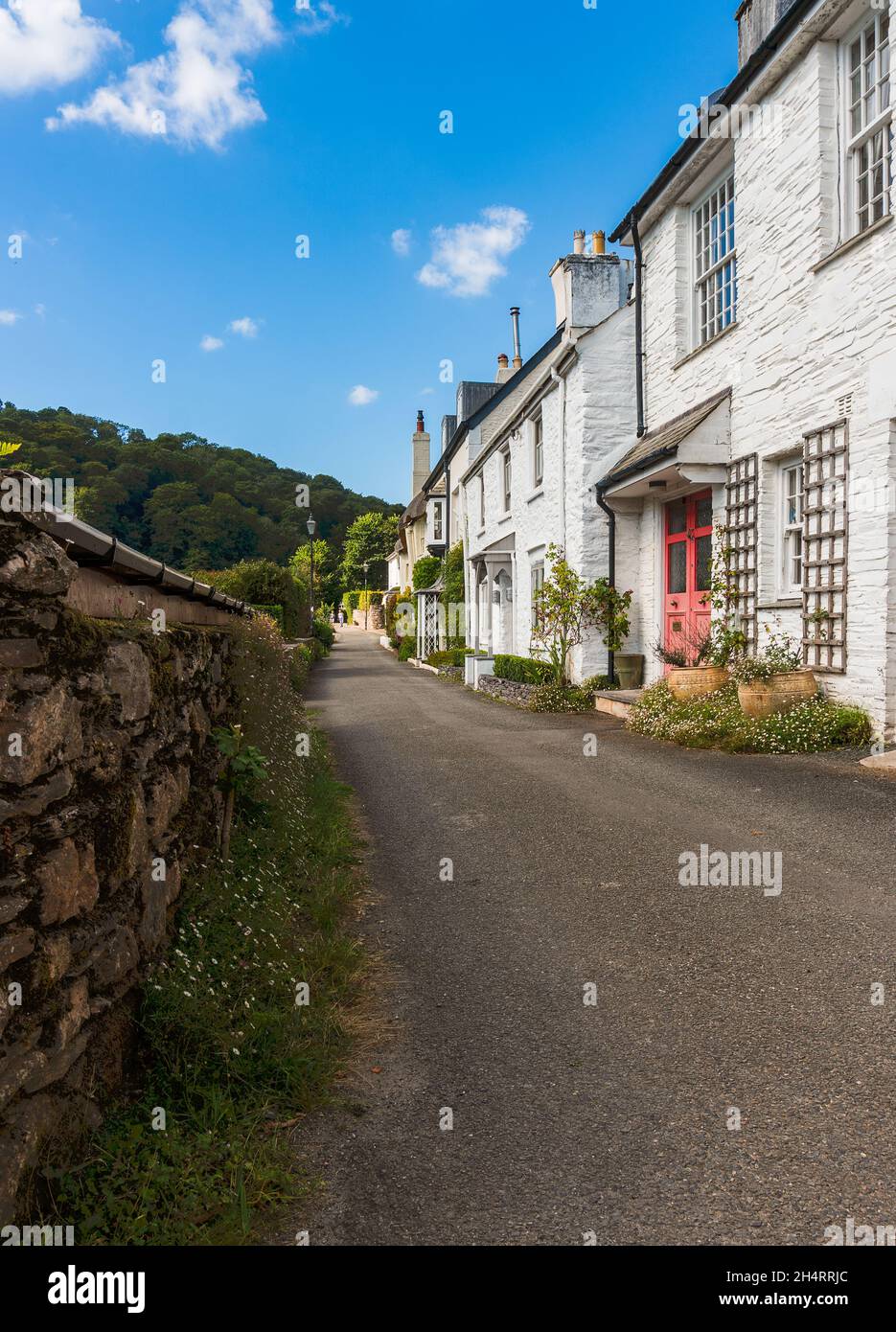 Cottages in newton ferrers stock photo alamy