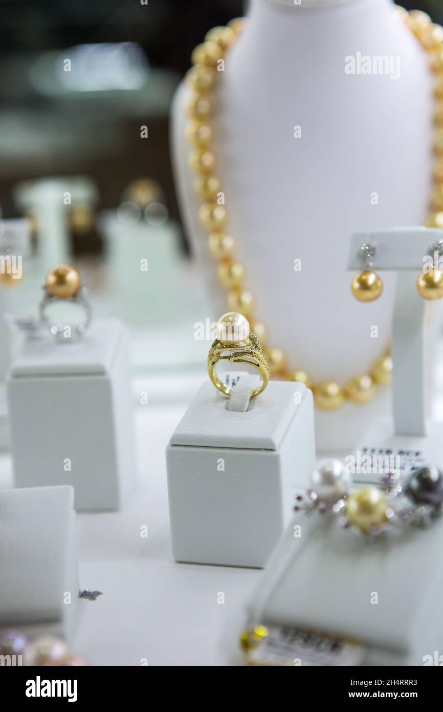 Artificial jewelry stones in the jewelry store window Stock Photo Alamy