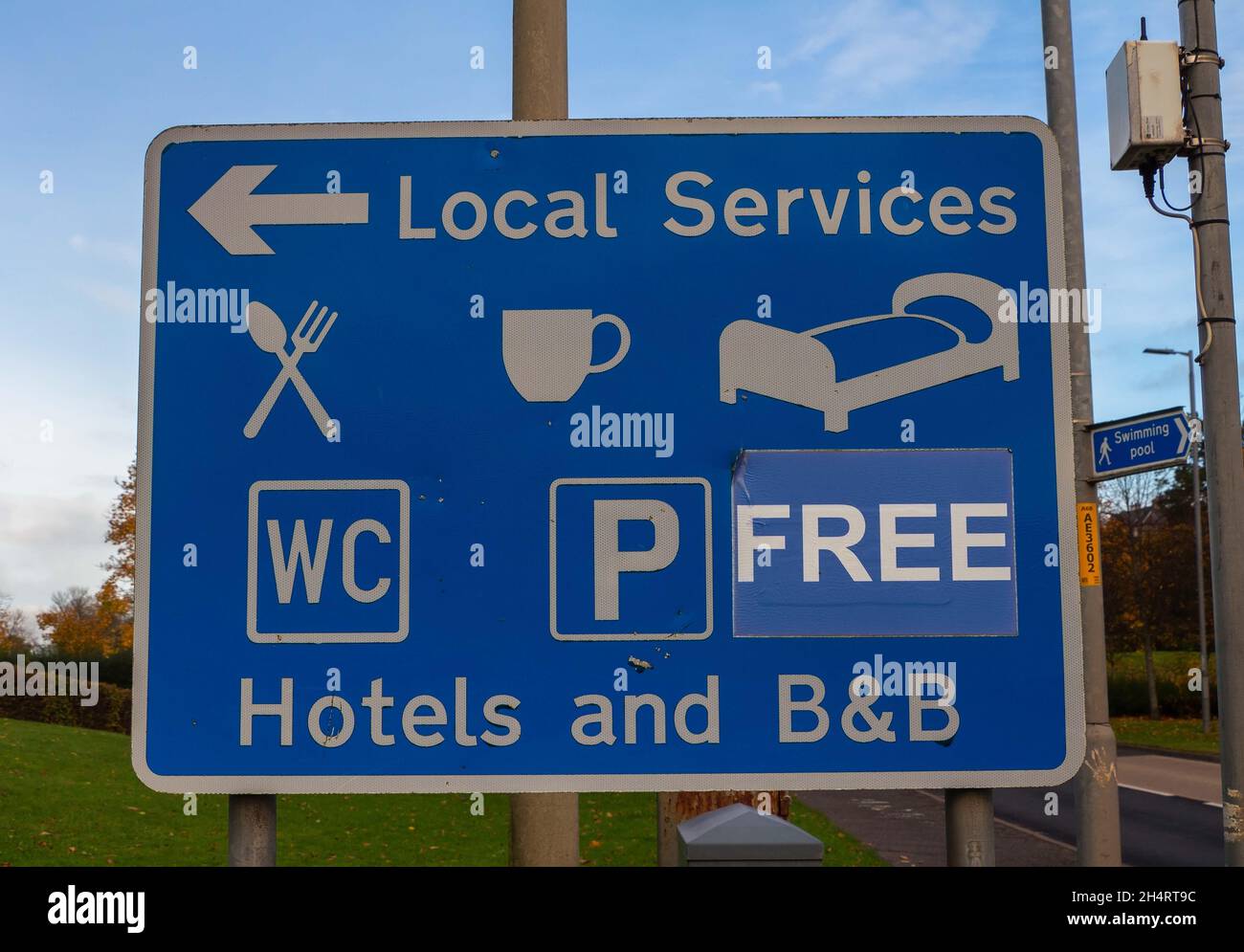 Information sign in Jedburgh, Scottish Borders, Scotland, UK Stock Photo