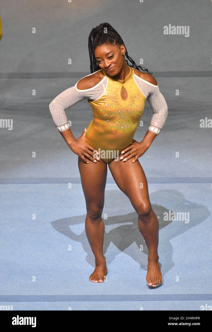 The Gold Over America tour starring Simone Biles is a celebration of powerful female athletes who, together, are a united force proudly representing the sport of women’s gymnastics and inspiring the next generation of athletes.  Biles and an all-star team of gymnasts featuring Laurie Hernandez, Katelyn Ohashi, Peng Peng Lee, Danusia Francis, and Morgan Hurd among others celebrated world-class gymnastics in the afterglow of the world’s preeminent international competition in a way you’ve never seen before. Stock Photo