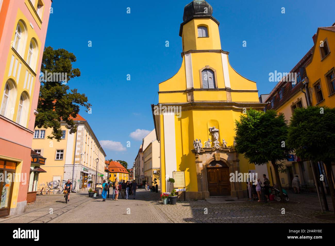 1 Maja, main pedestrian street, old town, Jelenia Gora, Poland Stock Photo