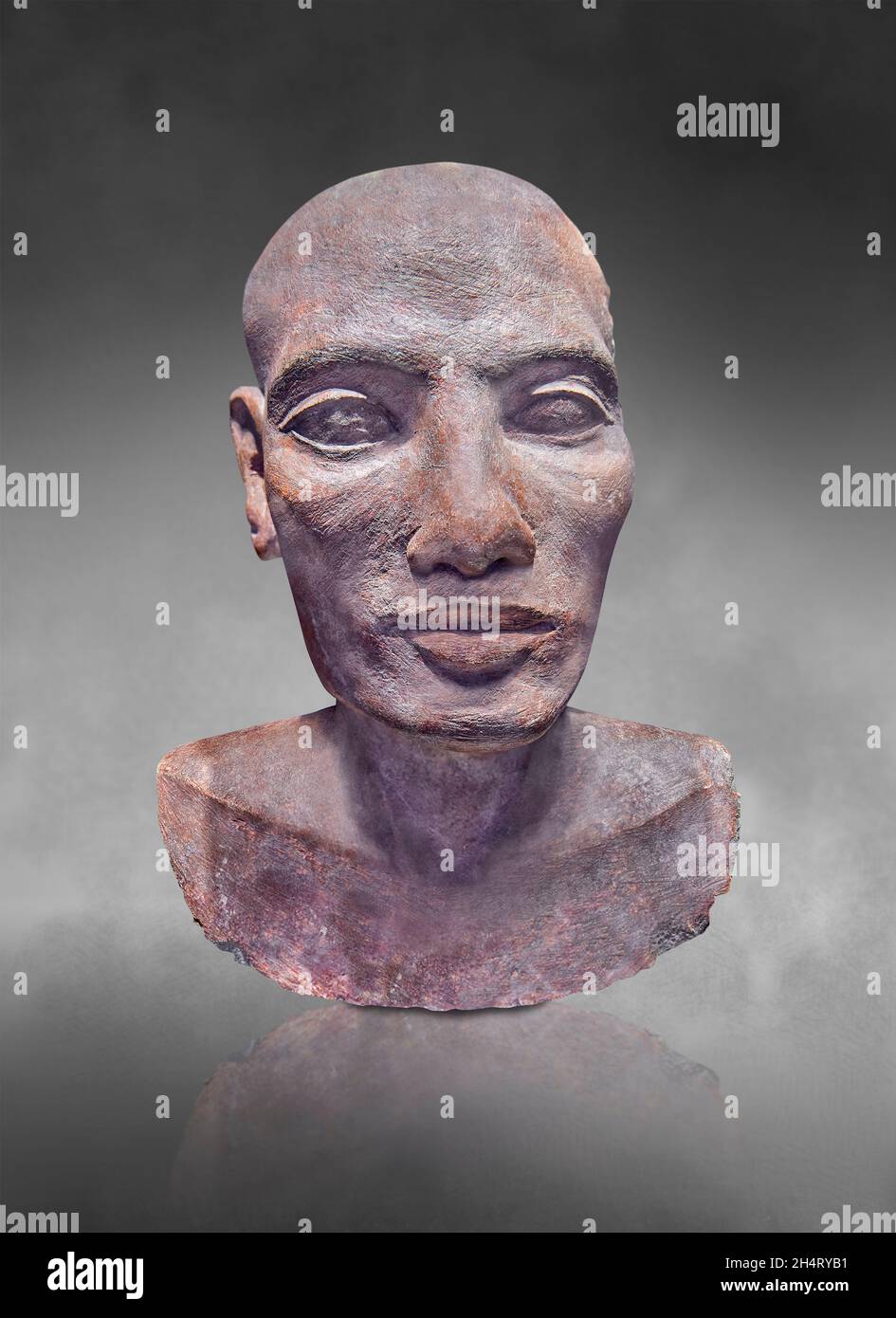 Egyptian statue sculpture of a mans head, limestone, Circa 150 BC, 18th