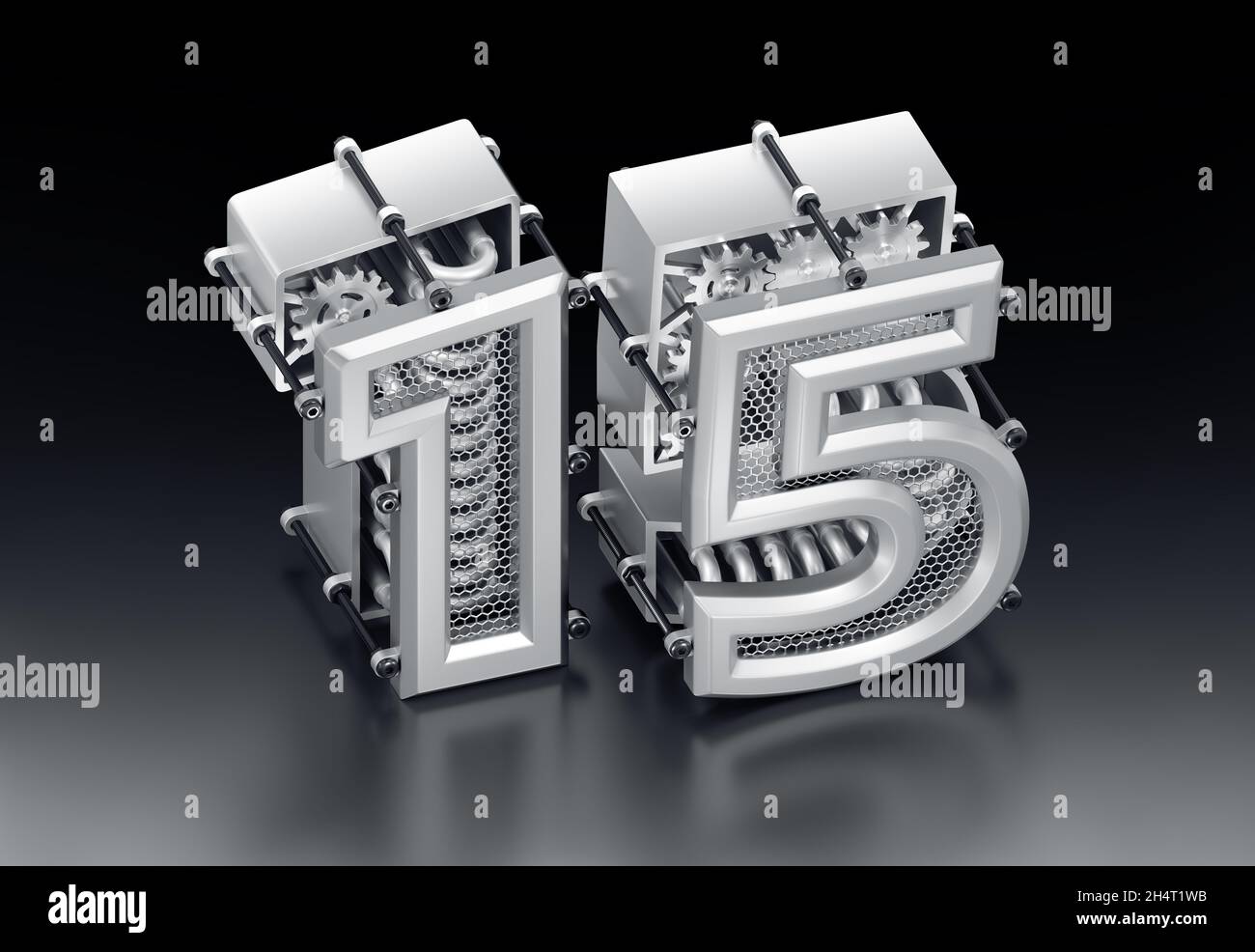 The Number Fifteen Stock Photo