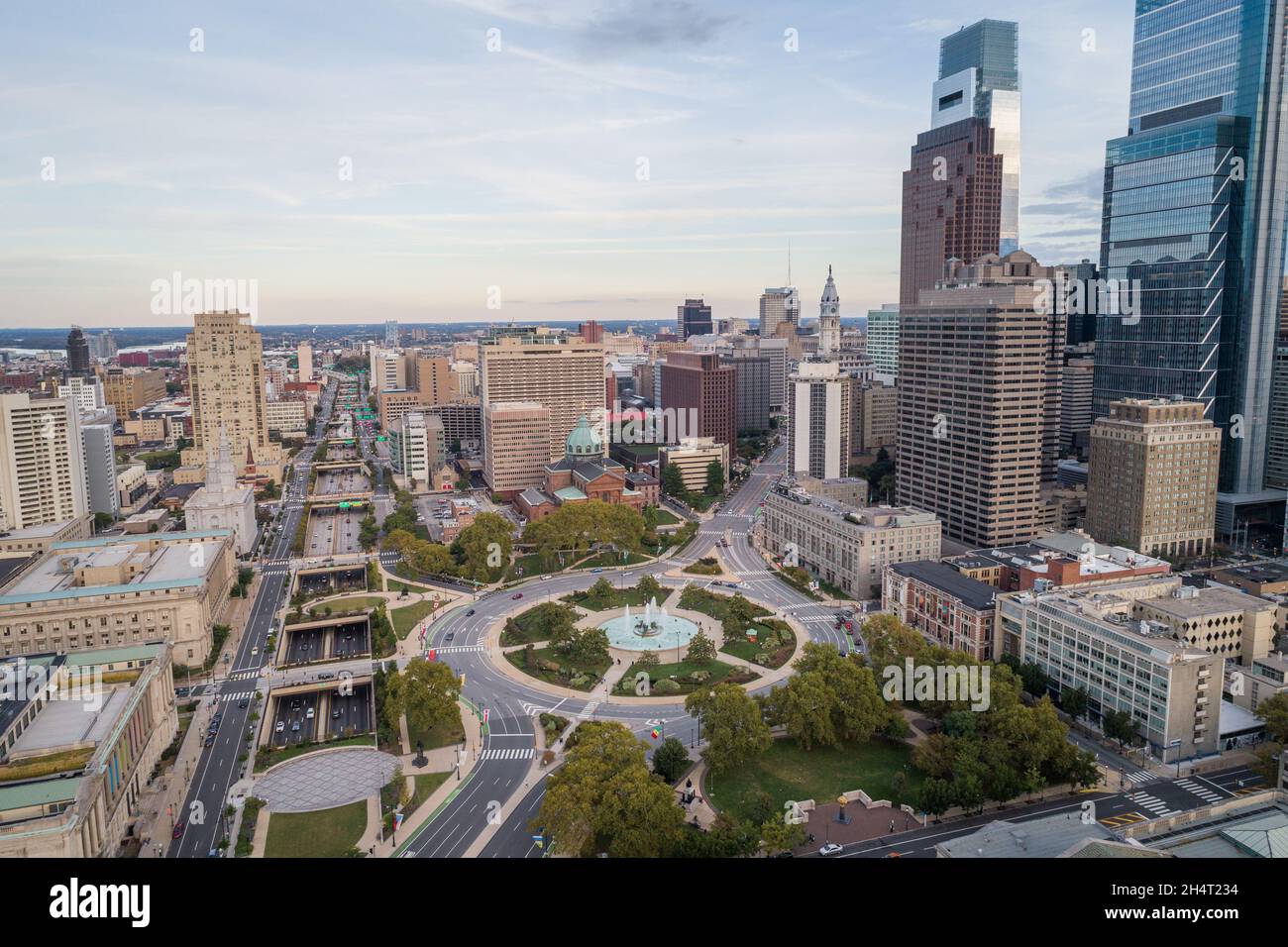 Logan Square and Philadelphia Skyline, Downtown. Pennsylvania, USA