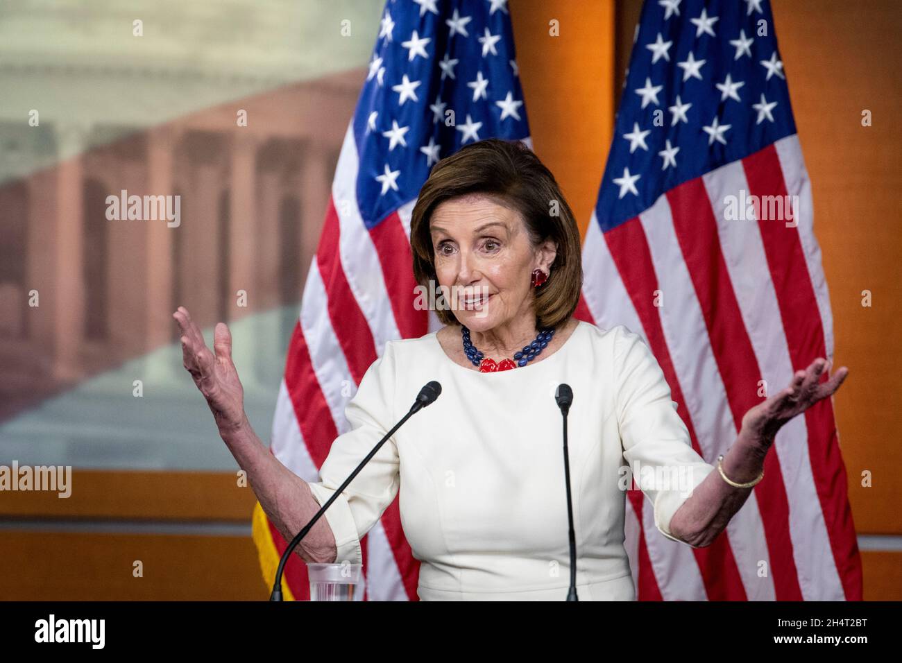 Speaker of the United States House of Representatives Nancy Pelosi (Democrat of California) holds her weekly news conference at the US Capitol in Washington, DC, Thursday, November 4, 2021. Credit: Rod Lamkey/CNP /MediaPunch Stock Photo