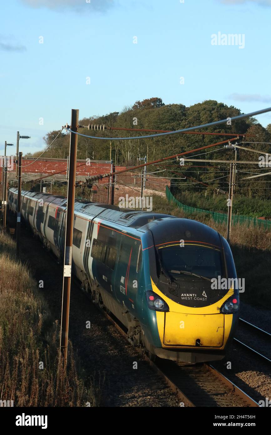 Avanti West Coast class 390 pendolino electric multipleunit train on