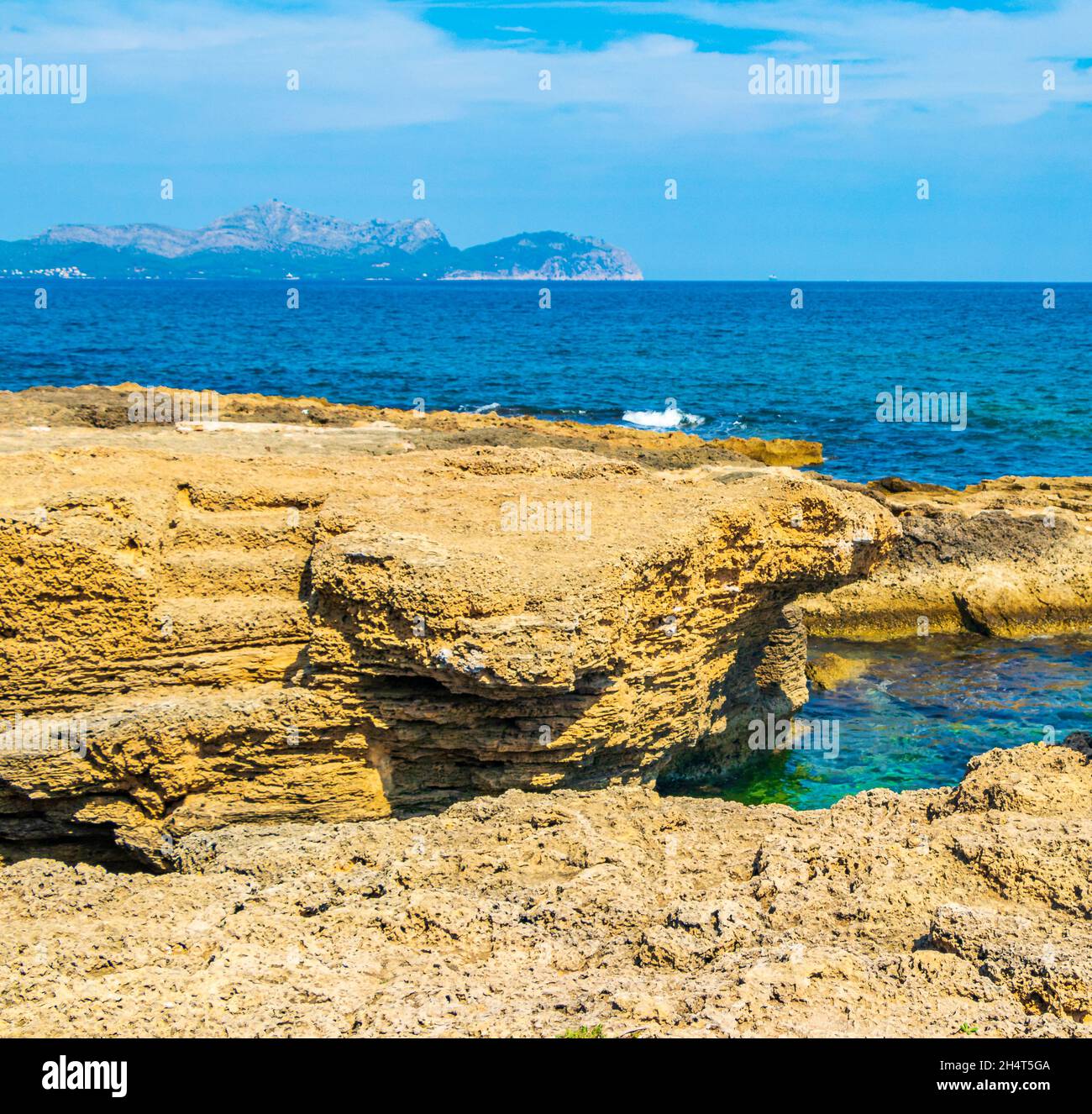 Turkish Riviera Rugged Rocks Beach Rough natural coastal and beach landscape panorama with turquoise water ...