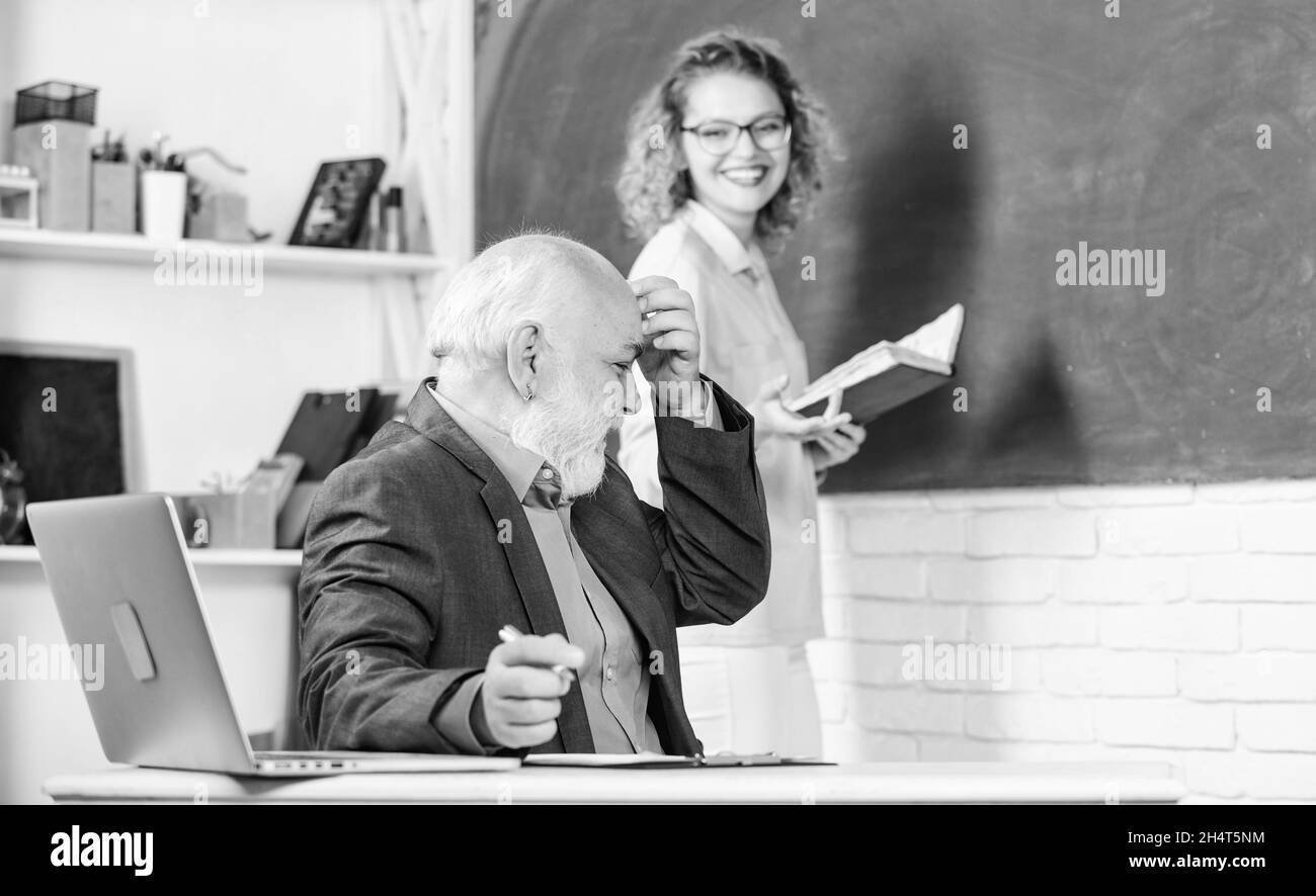 Teacher and student school lesson. Education is process of facilitating ...