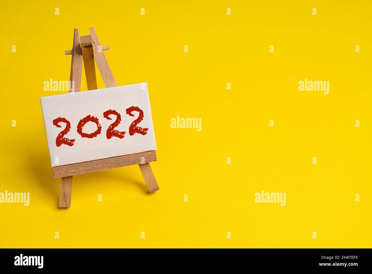 The year 2022 painted on a canvas Stock Photo
