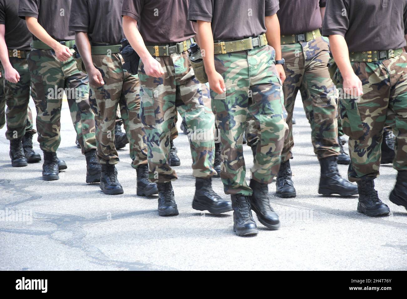 USA army marching band in a parade Stock Photo Alamy