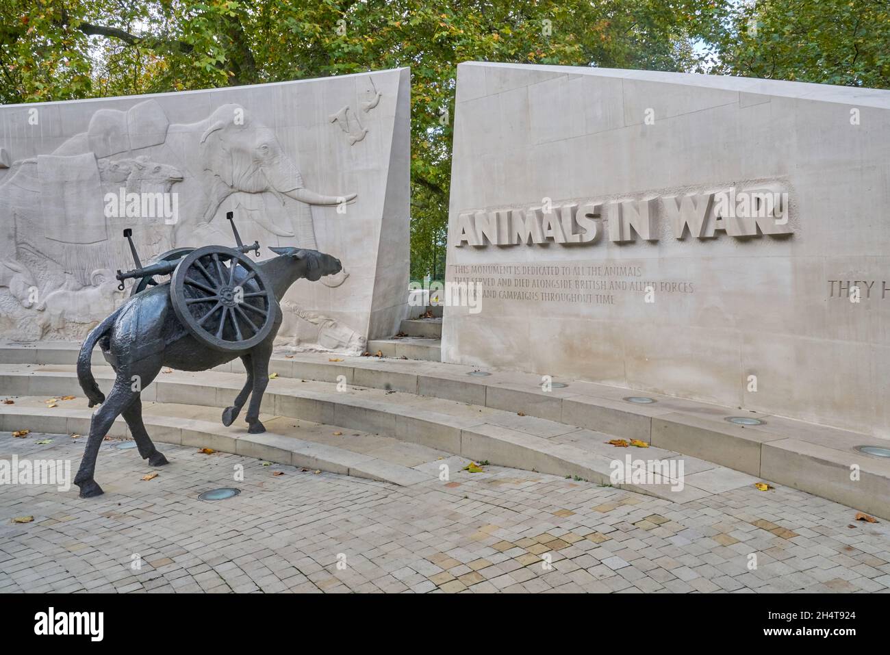 Animals in war memorial Stock Photo