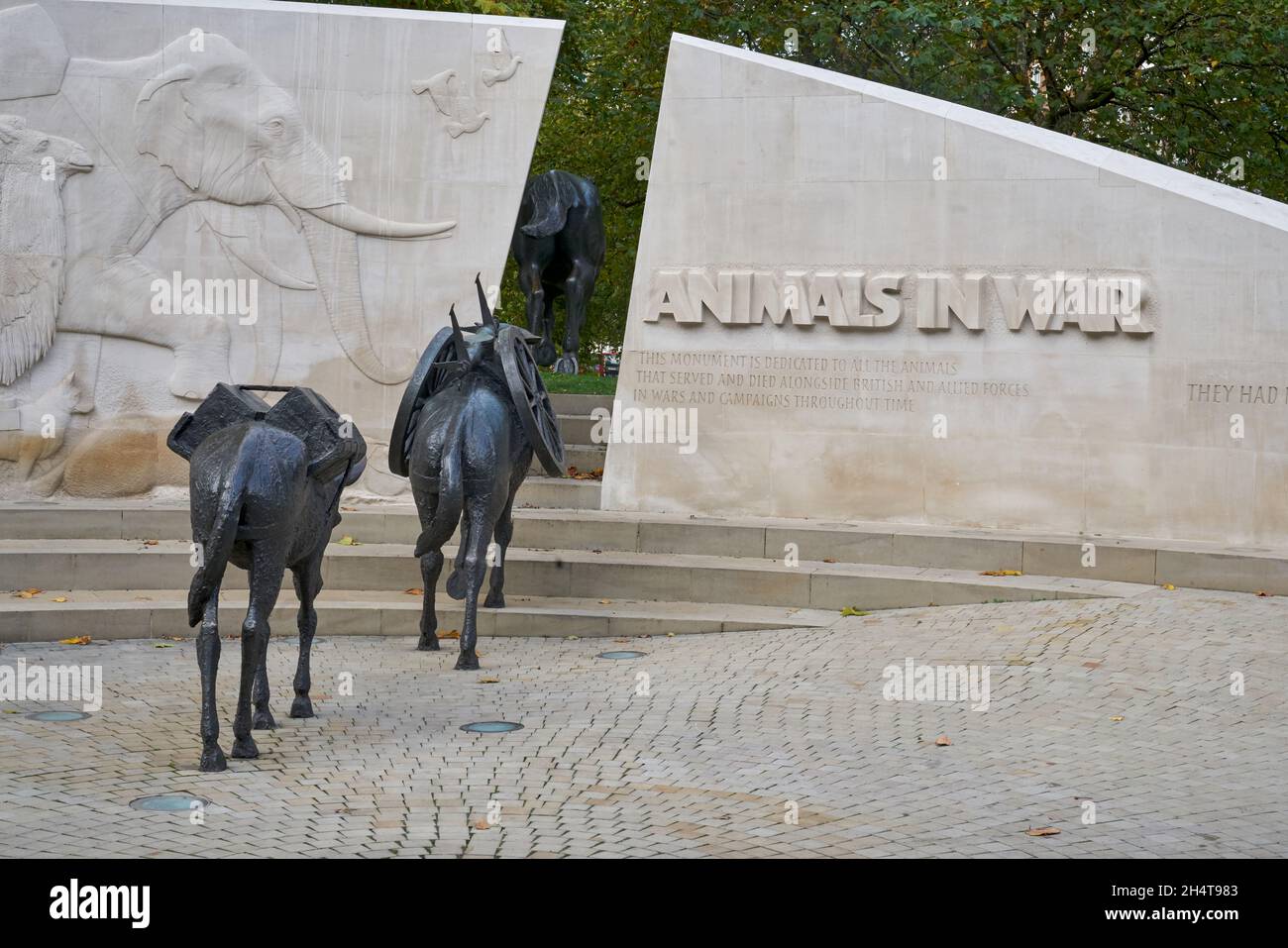 Animals in war memorial Stock Photo