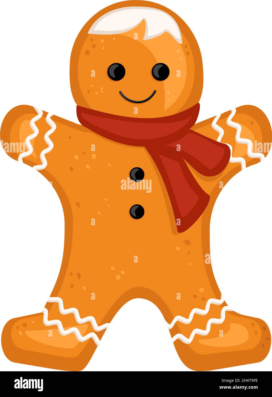 Gingerbread man cookies, decoration for the new year and Christmas and other holidays. Vector flat illustration Stock Vector