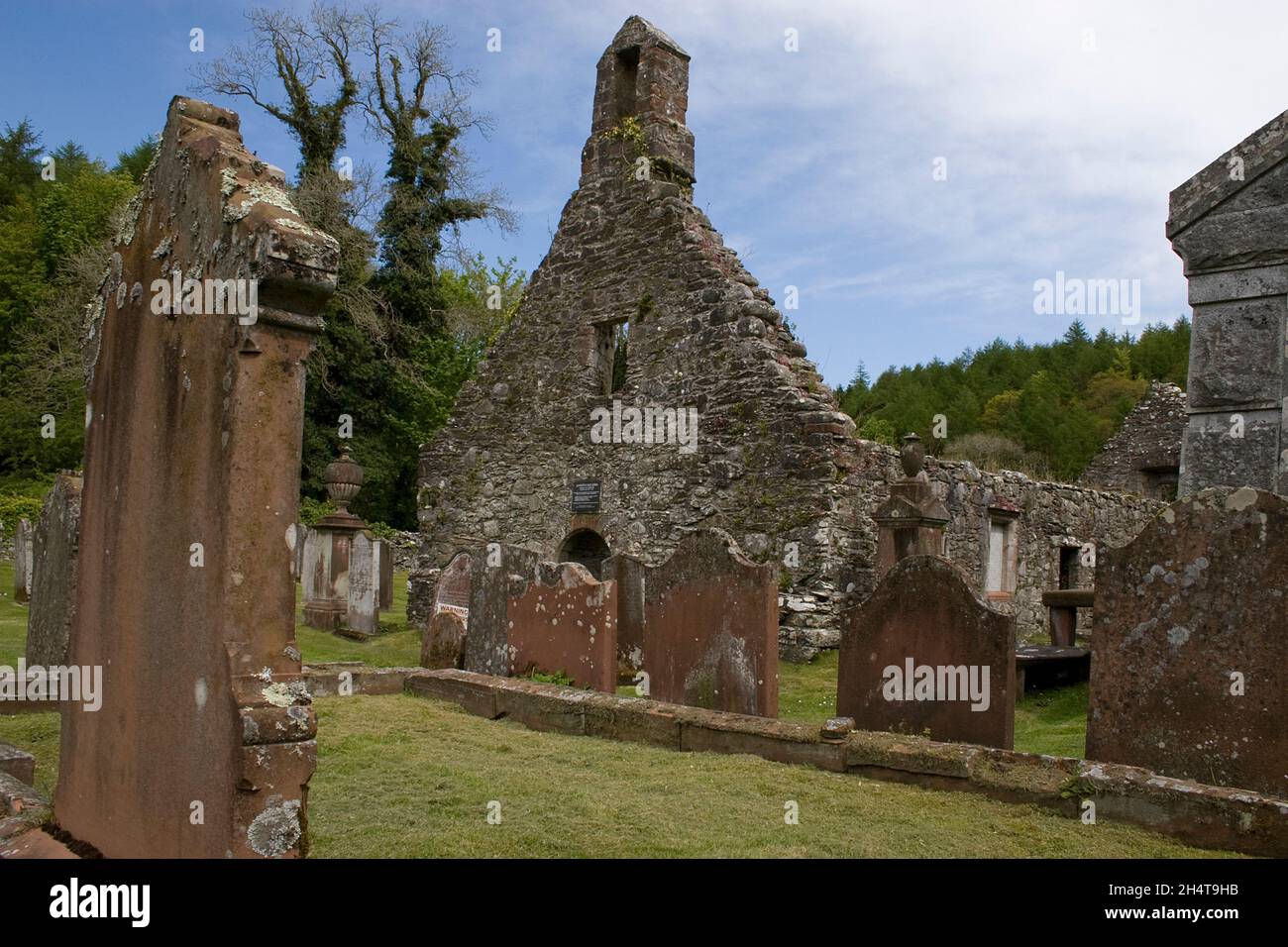 Anworth Old Kirk Church ruins, location used in horror film, the Wicker Man, Gatehouse of Fleet, Dumfries & Galloway, Scotland Stock Photo