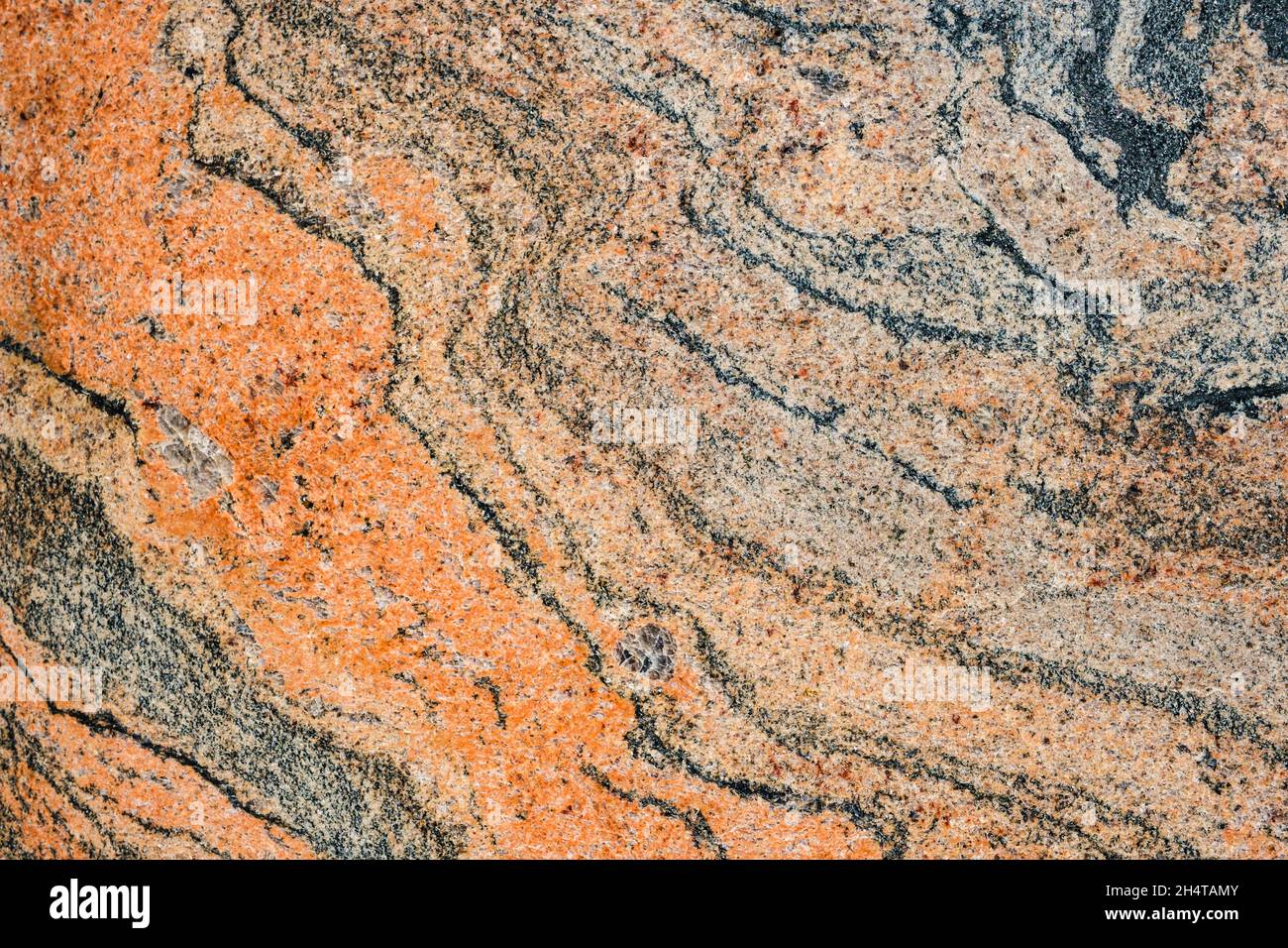 Marble texture with orange grey colours, polished natural stone background Stock Photo