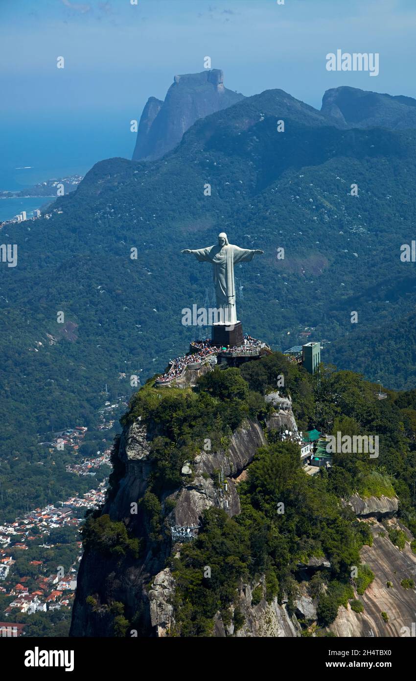 Giant statue of Christ the Redeemer atop Corcovado, Rio de Janeiro